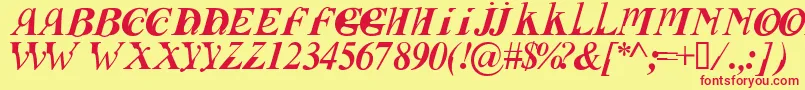 Fusii Font – Red Fonts on Yellow Background