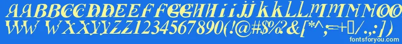 Fusii Font – Yellow Fonts on Blue Background