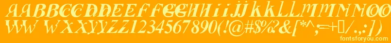 Fusii Font – Yellow Fonts on Orange Background