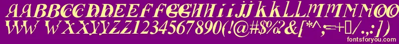 Fusii Font – Yellow Fonts on Purple Background