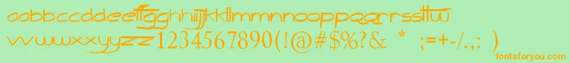 TheQuick Font – Orange Fonts on Green Background