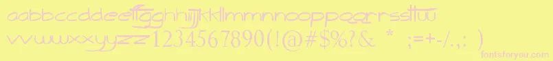 TheQuick Font – Pink Fonts on Yellow Background