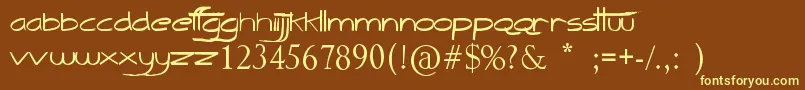 Шрифт TheQuick – жёлтые шрифты на коричневом фоне