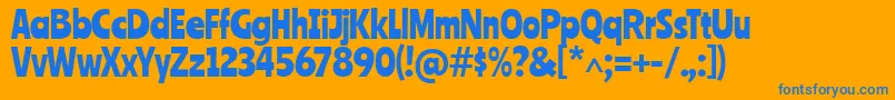 RanchersRegular Font – Blue Fonts on Orange Background