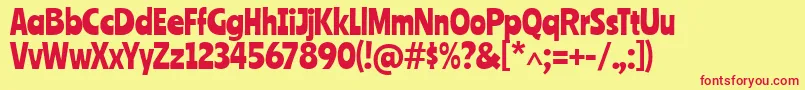 RanchersRegular Font – Red Fonts on Yellow Background