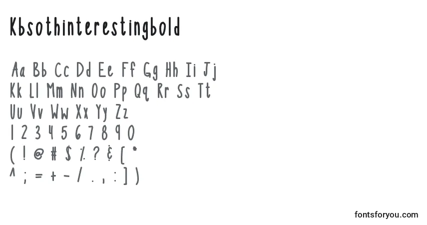 A fonte Kbsothinterestingbold – alfabeto, números, caracteres especiais