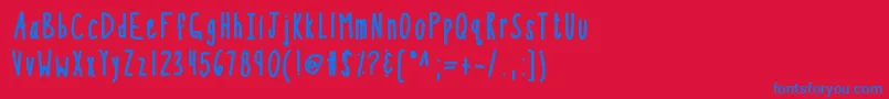 Kbsothinterestingbold Font – Blue Fonts on Red Background