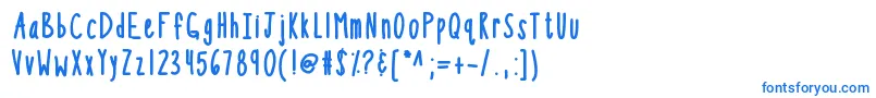 フォントKbsothinterestingbold – 白い背景に青い文字