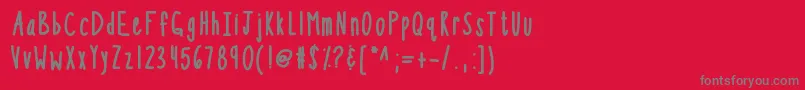 Шрифт Kbsothinterestingbold – серые шрифты на красном фоне