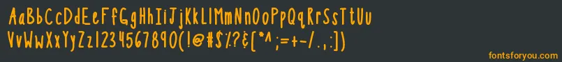 フォントKbsothinterestingbold – 黒い背景にオレンジの文字