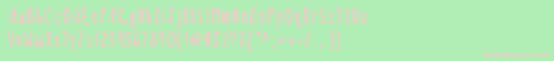 Шрифт Kbsothinterestingbold – розовые шрифты на зелёном фоне
