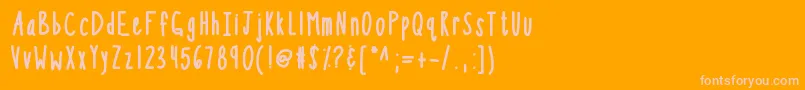 Шрифт Kbsothinterestingbold – розовые шрифты на оранжевом фоне