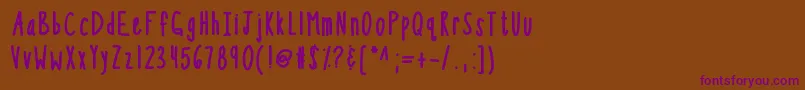 Kbsothinterestingbold Font – Purple Fonts on Brown Background