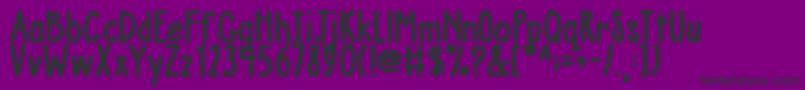 AustieBostChunkyDescription-Schriftart – Schwarze Schriften auf violettem Hintergrund