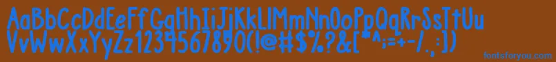 Шрифт AustieBostChunkyDescription – синие шрифты на коричневом фоне