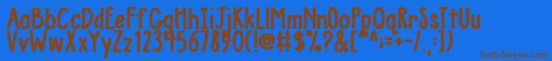 AustieBostChunkyDescription Font – Brown Fonts on Blue Background