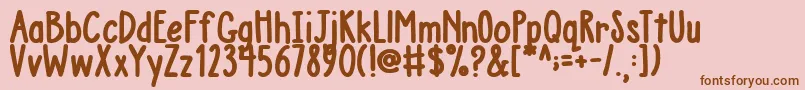 AustieBostChunkyDescription-fontti – ruskeat fontit vaaleanpunaisella taustalla
