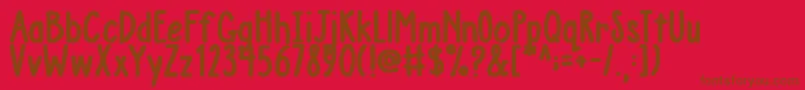 AustieBostChunkyDescription Font – Brown Fonts on Red Background