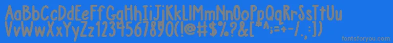 AustieBostChunkyDescription-fontti – harmaat kirjasimet sinisellä taustalla