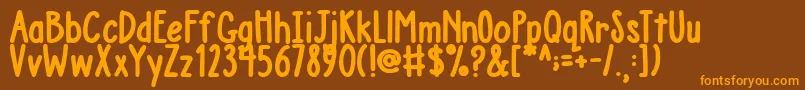 AustieBostChunkyDescription Font – Orange Fonts on Brown Background