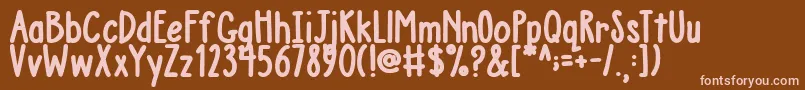 AustieBostChunkyDescription Font – Pink Fonts on Brown Background