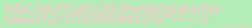 フォントAustieBostChunkyDescription – 緑の背景にピンクのフォント
