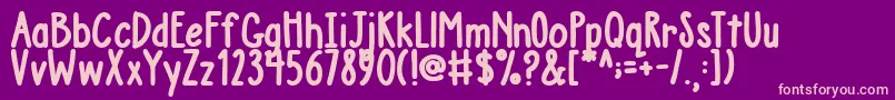 フォントAustieBostChunkyDescription – 紫の背景にピンクのフォント