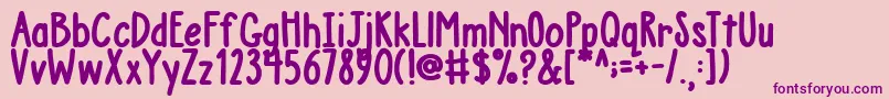 AustieBostChunkyDescription Font – Purple Fonts on Pink Background