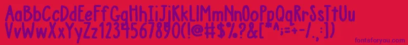 Шрифт AustieBostChunkyDescription – фиолетовые шрифты на красном фоне