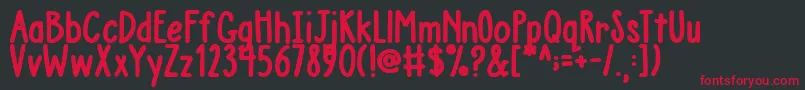 AustieBostChunkyDescription Font – Red Fonts on Black Background
