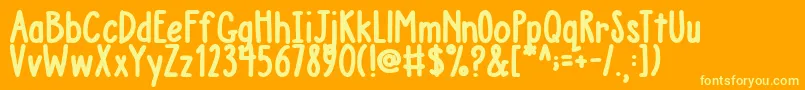 AustieBostChunkyDescription Font – Yellow Fonts on Orange Background