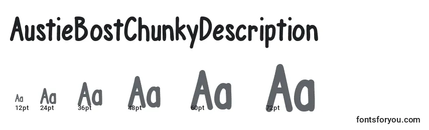 Размеры шрифта AustieBostChunkyDescription