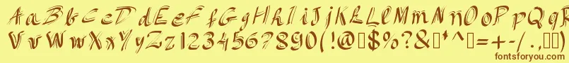 Itsbeautiful Font – Brown Fonts on Yellow Background