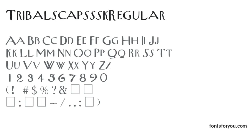 Шрифт TribalscapssskRegular – алфавит, цифры, специальные символы