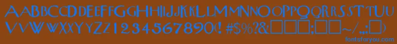 TribalscapssskRegular Font – Blue Fonts on Brown Background