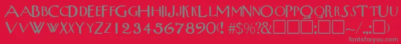 TribalscapssskRegular Font – Gray Fonts on Red Background