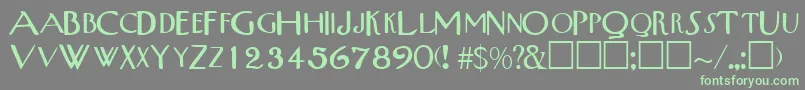 TribalscapssskRegular Font – Green Fonts on Gray Background