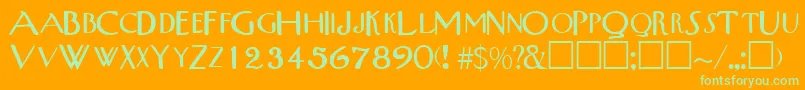 Więcej informacji o czcionce TribalscapssskRegular Czcionka TribalscapssskRegular – zielone czcionki na pomarańczowym tle