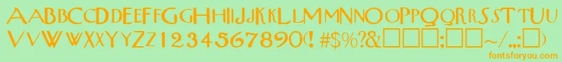 TribalscapssskRegular Font – Orange Fonts on Green Background