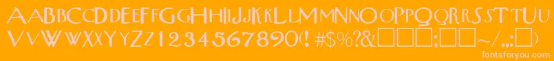 TribalscapssskRegular Font – Pink Fonts on Orange Background