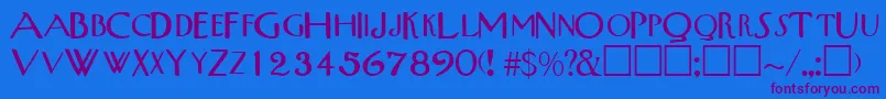 TribalscapssskRegular Font – Purple Fonts on Blue Background