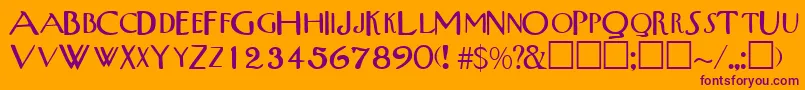 TribalscapssskRegular Font – Purple Fonts on Orange Background