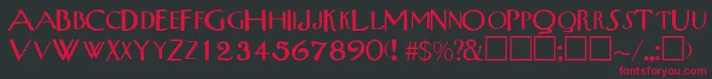 Czcionka TribalscapssskRegular – czerwone czcionki na czarnym tle