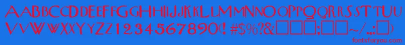 TribalscapssskRegular-fontti – punaiset fontit sinisellä taustalla