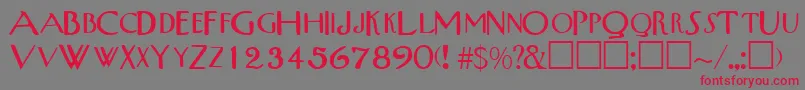 TribalscapssskRegular-Schriftart – Rote Schriften auf grauem Hintergrund
