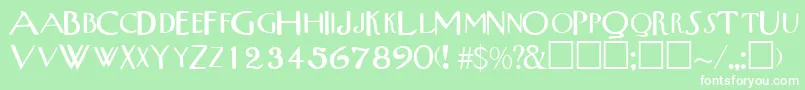 TribalscapssskRegular-fontti – valkoiset fontit vihreällä taustalla