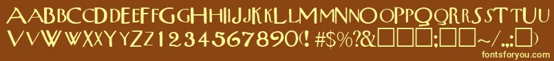 TribalscapssskRegular Font – Yellow Fonts on Brown Background