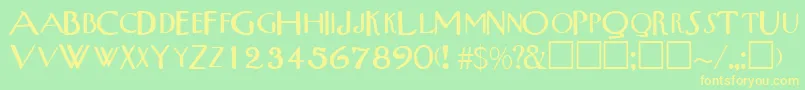 TribalscapssskRegular Font – Yellow Fonts on Green Background