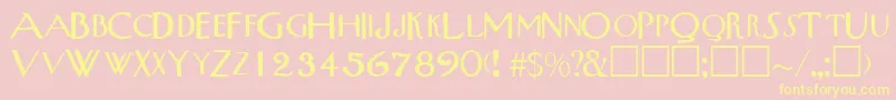 TribalscapssskRegular Font – Yellow Fonts on Pink Background