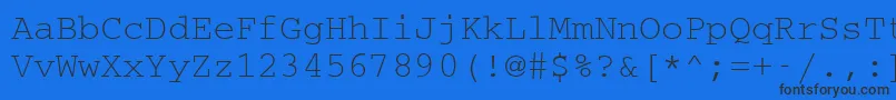 CouriermcyRegular Font – Black Fonts on Blue Background